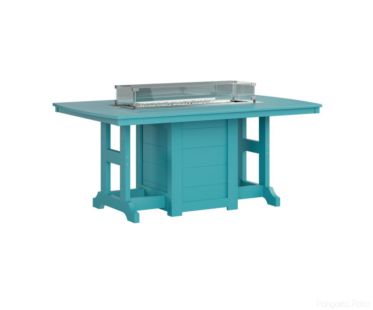 BGGCFT4472CAB-Berlin Gardens-Garden Classic 44" x 72" Rectangular Fire Table - Counter Height-Aruba Blue BG-Pangaea Patio
