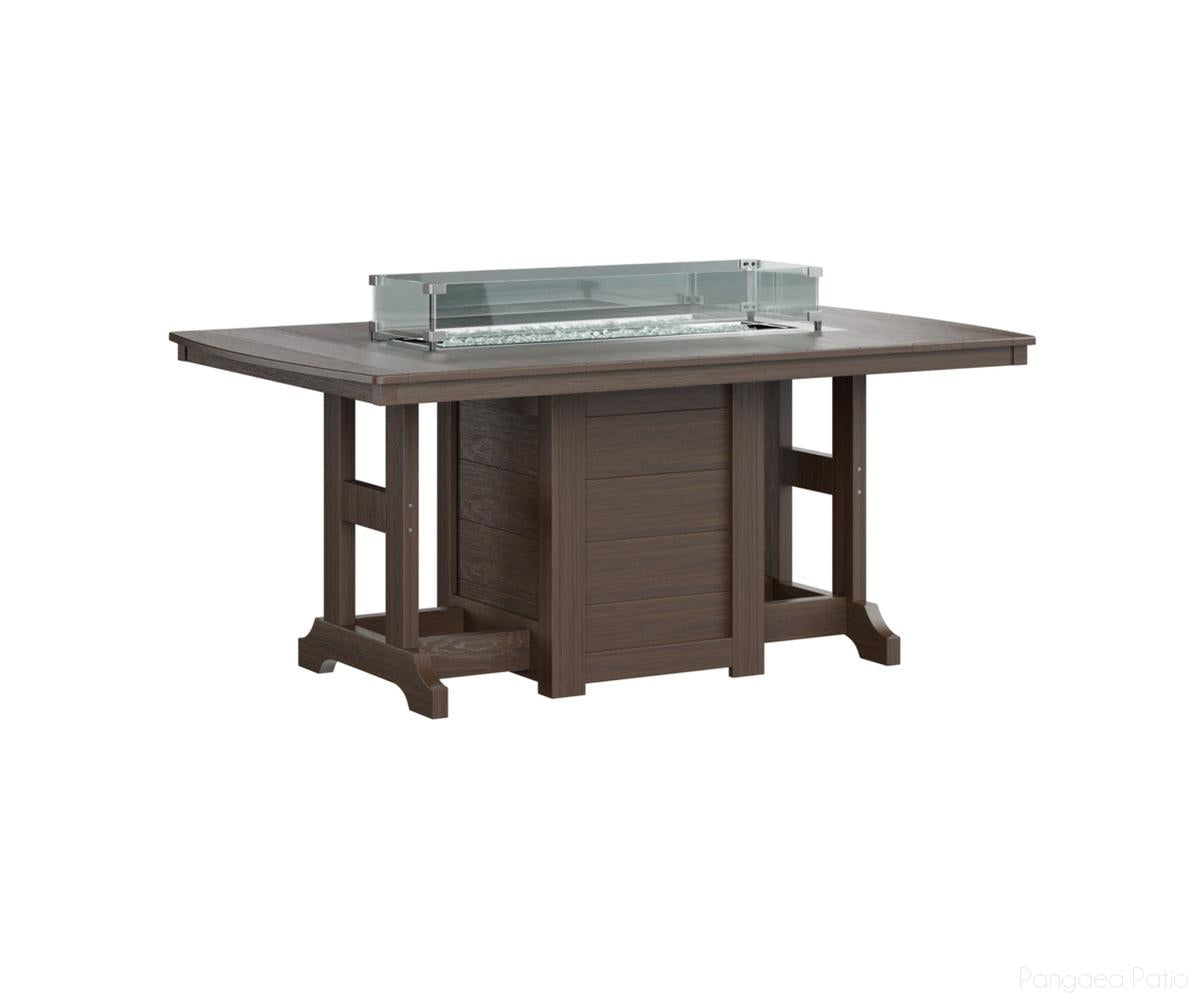 BGGCFT4472CBW-Berlin Gardens-Garden Classic 44" x 72" Rectangular Fire Table - Counter Height-Brazilian Walnut BG-Pangaea Patio