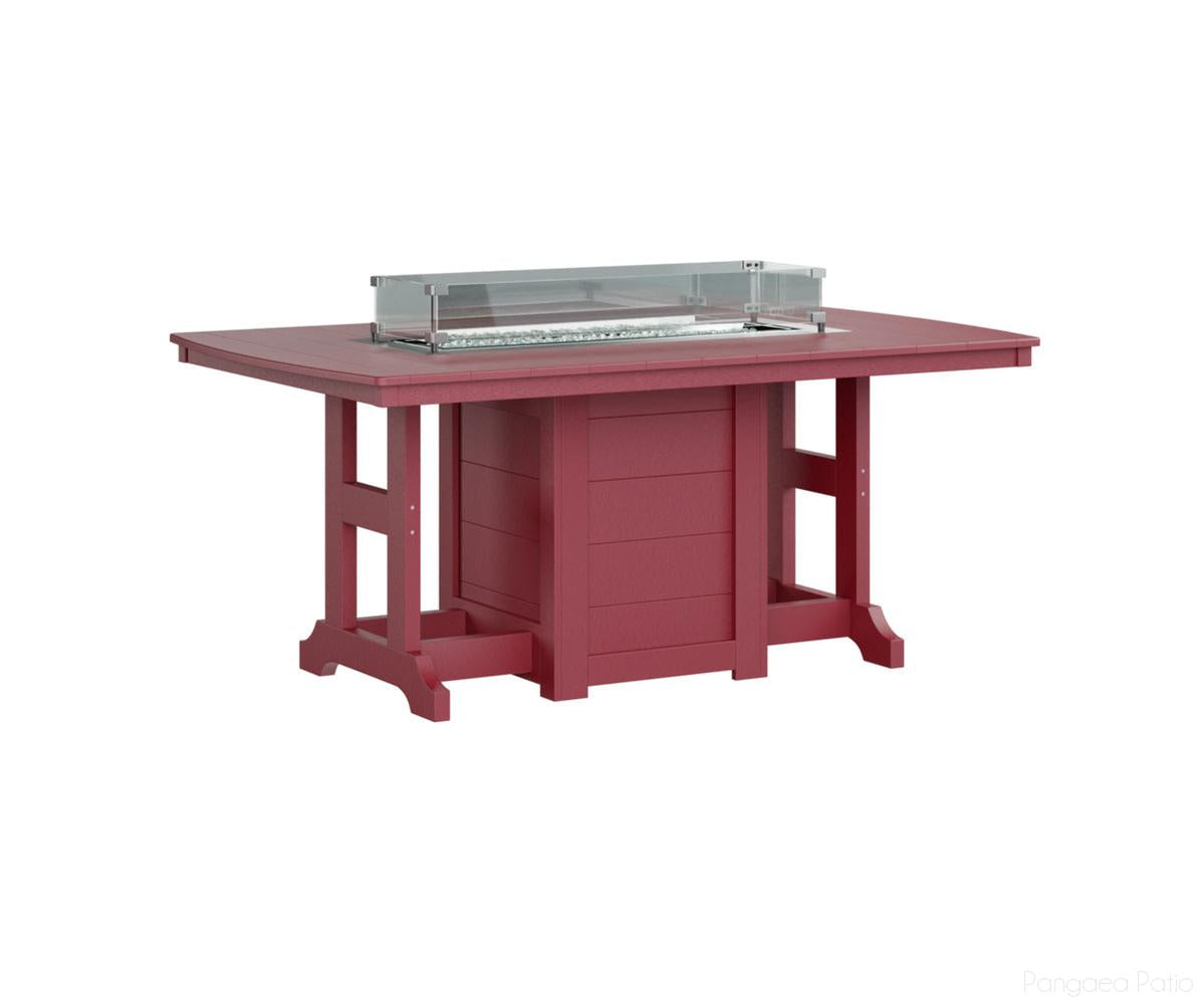 BGGCFT4472CSR-Berlin Gardens-Garden Classic 44" x 72" Rectangular Fire Table - Counter Height-Scarlet Red BG-Pangaea Patio