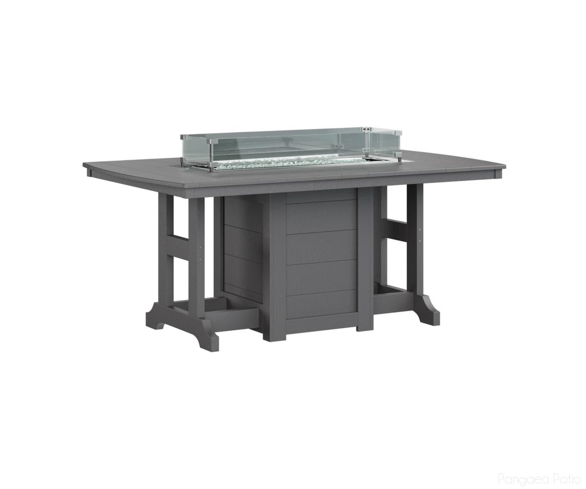 BGGCFT4472CSG-Berlin Gardens-Garden Classic 44" x 72" Rectangular Fire Table - Counter Height-Smoke Gray BG-Pangaea Patio
