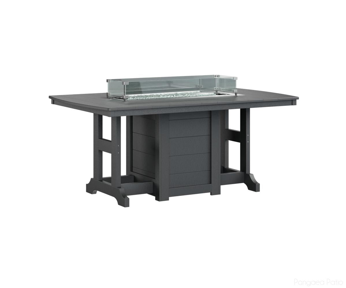 BGGCFT4472DBK-Berlin Gardens-Garden Classic 44" x 72" Rectangular Fire Table - Dining Height-Black BG-Pangaea Patio