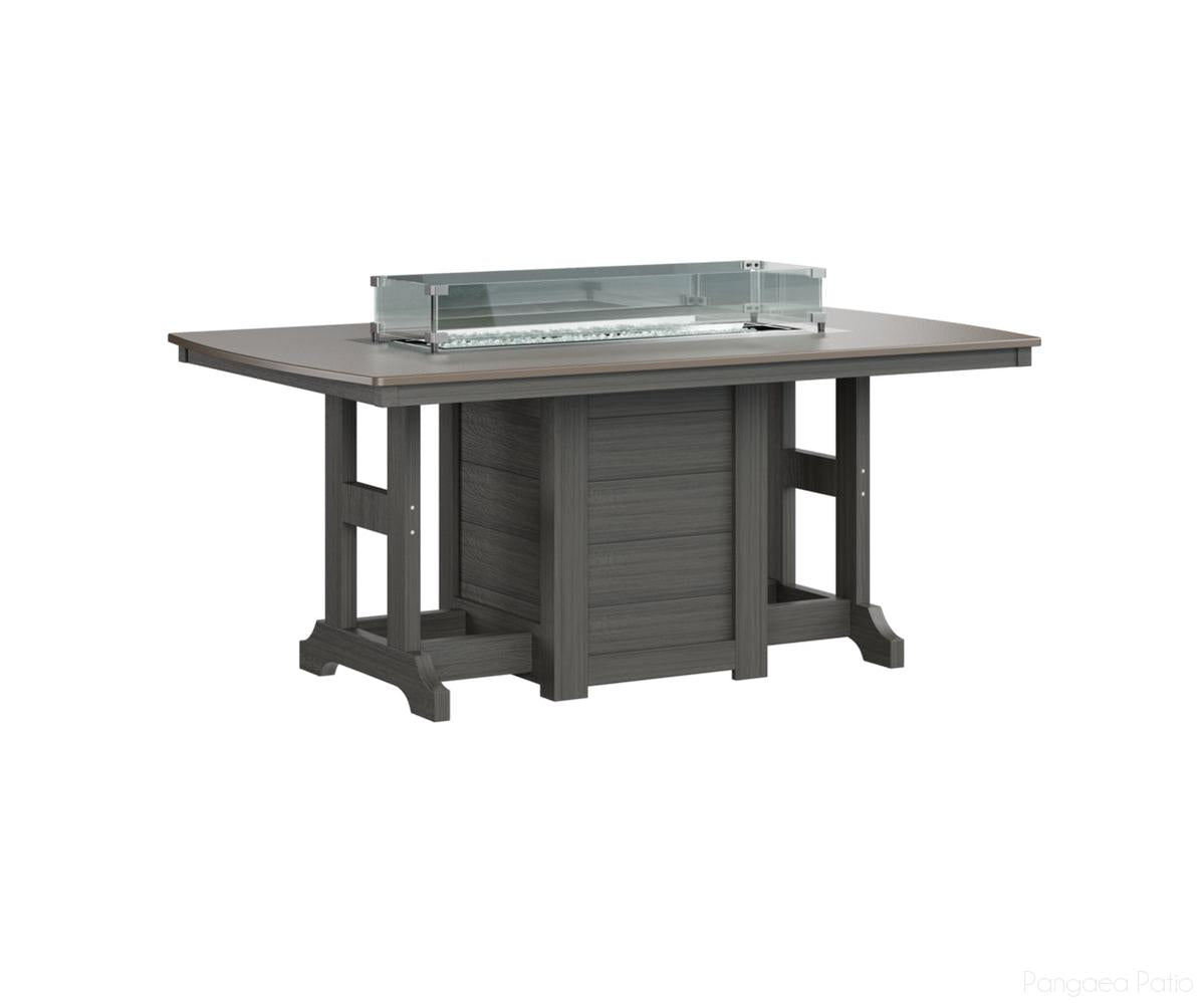BGGHFT4472BBZCG-Berlin Gardens-Garden Classic 44" x 72" Rectangular Fire Table - Hammered Top - Bar Height-Bronze BG-Coastal Gray BG-Pangaea Patio