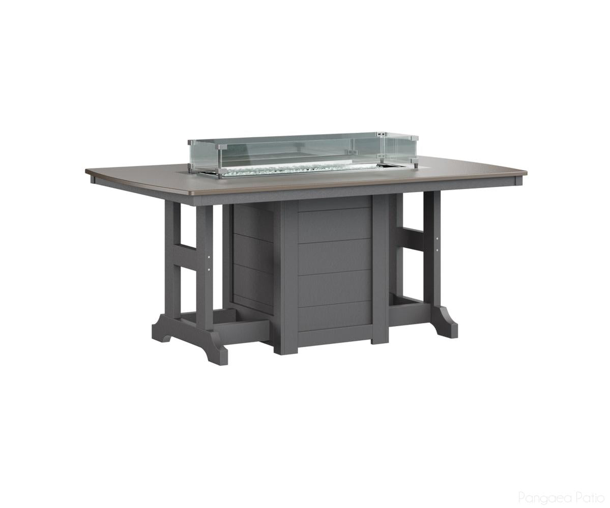 BGGHFT4472CBZSG-Berlin Gardens-Garden Classic 44" x 72" Rectangular Fire Table - Hammered Top - Counter Height-Bronze BG-Smoke Gray BG-Pangaea Patio