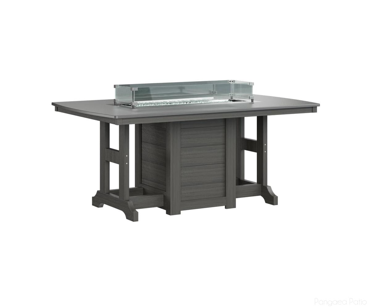 BGGHFT4472CSTCG-Berlin Gardens-Garden Classic 44" x 72" Rectangular Fire Table - Hammered Top - Counter Height-Stainless BG-Coastal Gray BG-Pangaea Patio