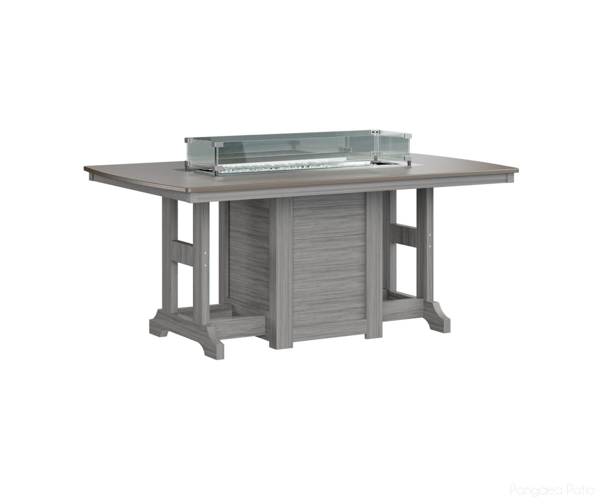 BGGHFT4472DBZDG-Berlin Gardens-Garden Classic 44" x 72" Rectangular Fire Table - Hammered Top - Dining Height-Bronze BG-Driftwood Gray BG-Pangaea Patio