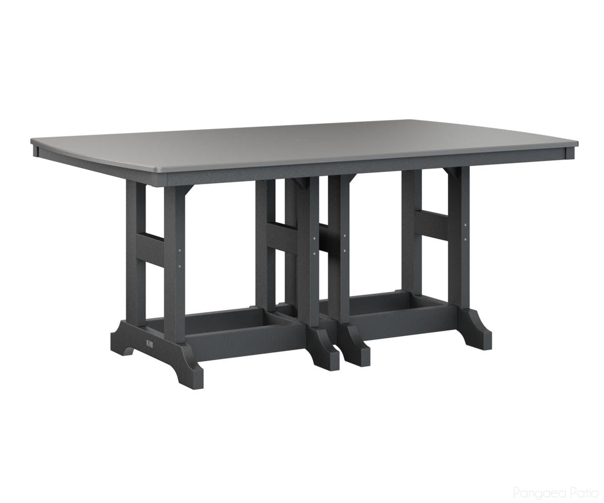 BGGCHF4472BSTBK-Berlin Gardens-Garden Classic 44" x 72" Rectangular Table - Hammered Top - Bar Height-Stainless BG-Black BG-Pangaea Patio