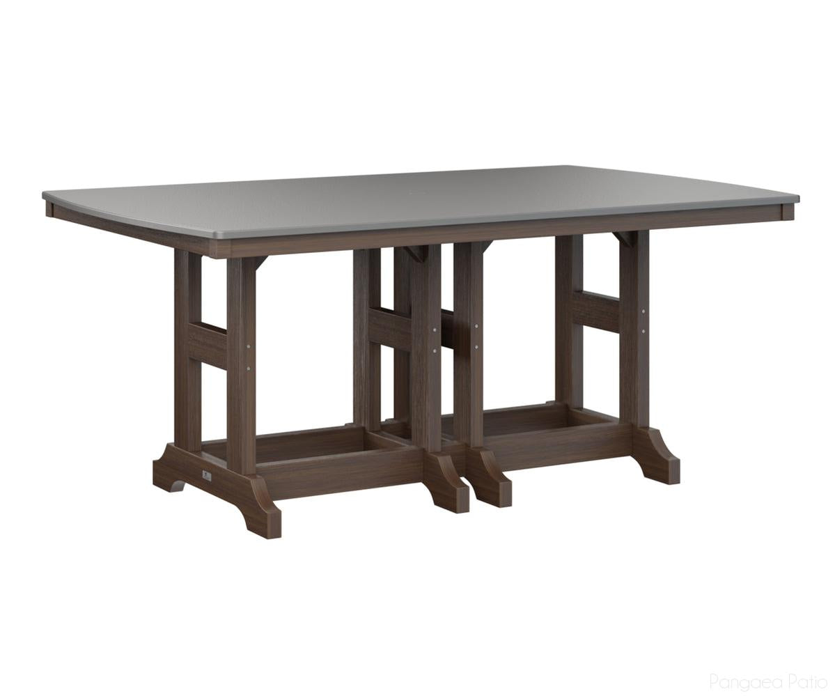 BGGCHF4472BSTBW-Berlin Gardens-Garden Classic 44" x 72" Rectangular Table - Hammered Top - Bar Height-Stainless BG-Brazilian Walnut BG-Pangaea Patio