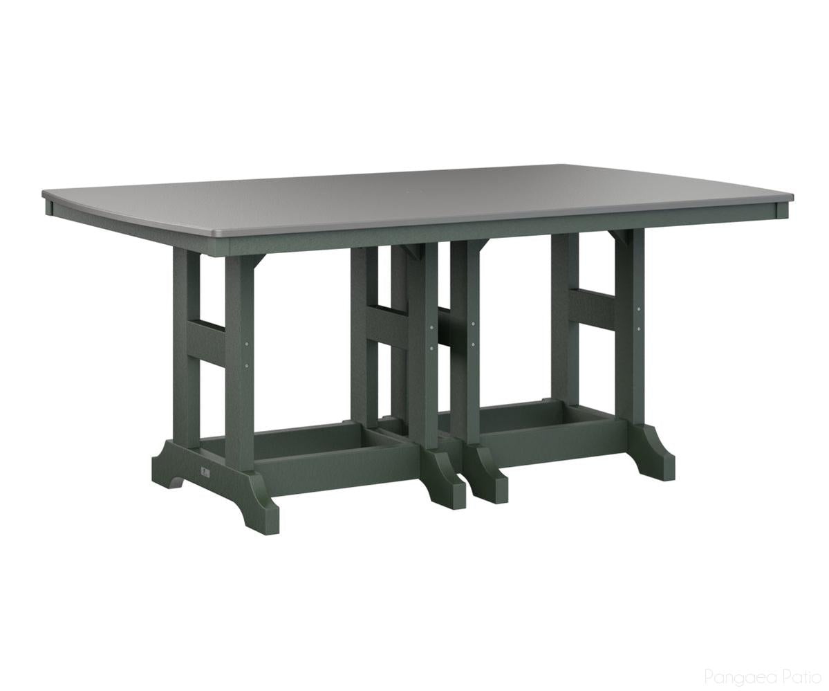 BGGCHF4472BSTGN-Berlin Gardens-Garden Classic 44" x 72" Rectangular Table - Hammered Top - Bar Height-Stainless BG-Green BG-Pangaea Patio