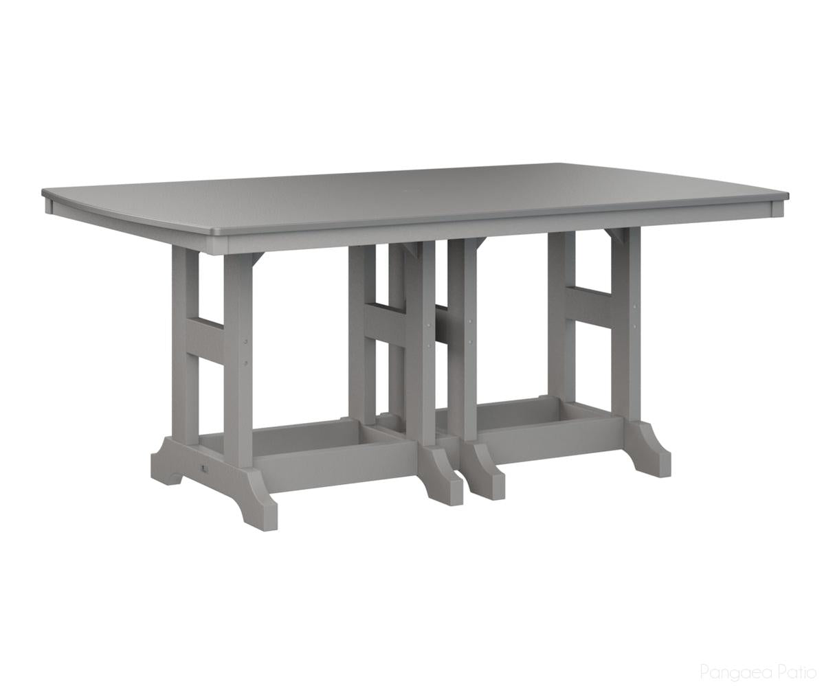 BGGCHF4472BSTLG-Berlin Gardens-Garden Classic 44" x 72" Rectangular Table - Hammered Top - Bar Height-Stainless BG-Light Gray BG-Pangaea Patio