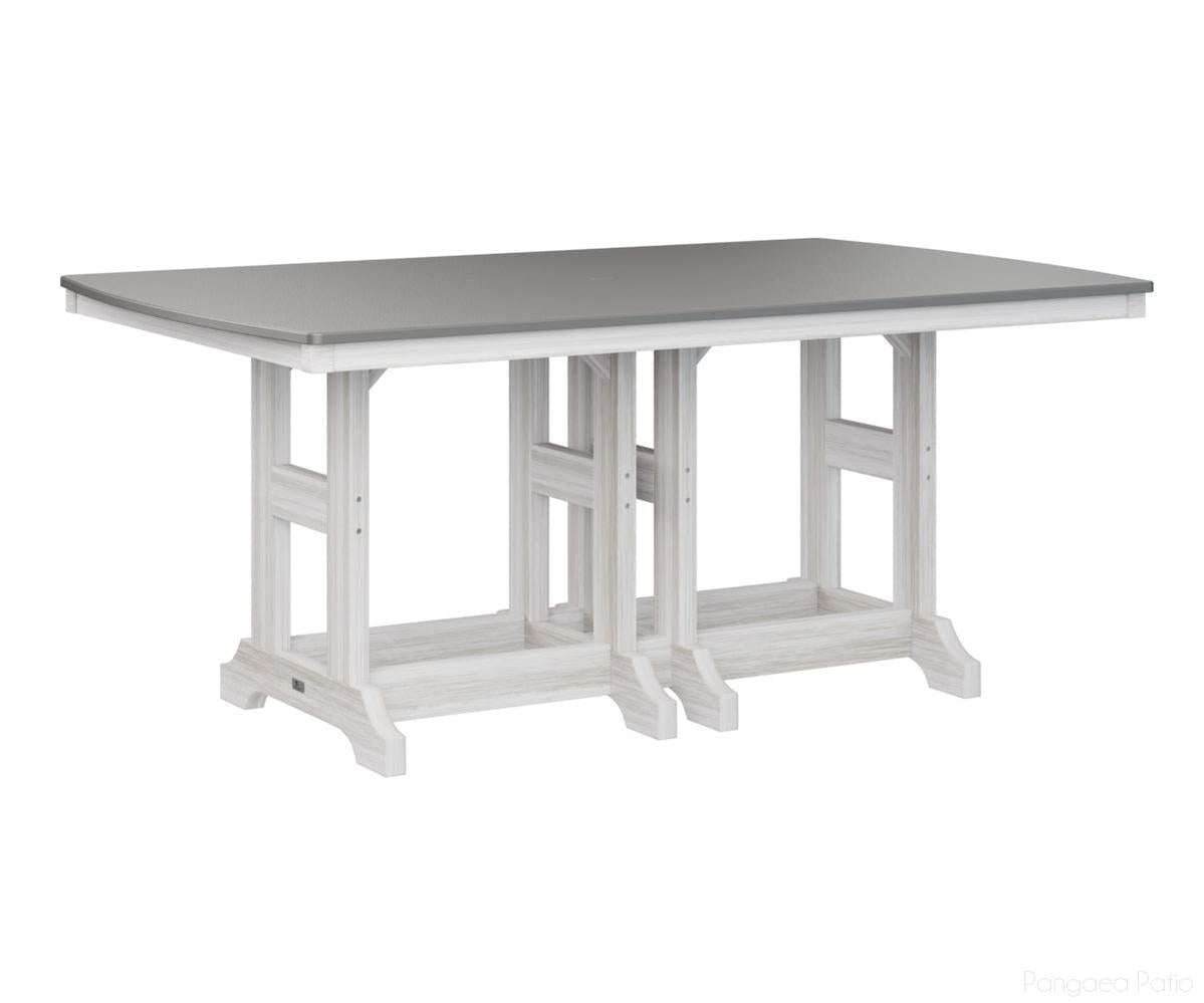 BGGCHF4472BSTSE-Berlin Gardens-Garden Classic 44" x 72" Rectangular Table - Hammered Top - Bar Height-Stainless BG-Seashell BG-Pangaea Patio