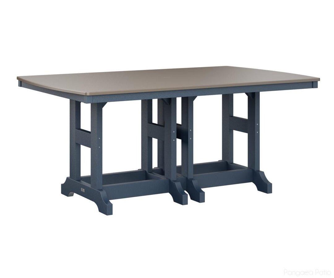 BGGCHF4472CBZNB-Berlin Gardens-Garden Classic 44" x 72" Rectangular Table - Hammered Top - Counter Height-Bronze BG-Navy Blue BG-Pangaea Patio