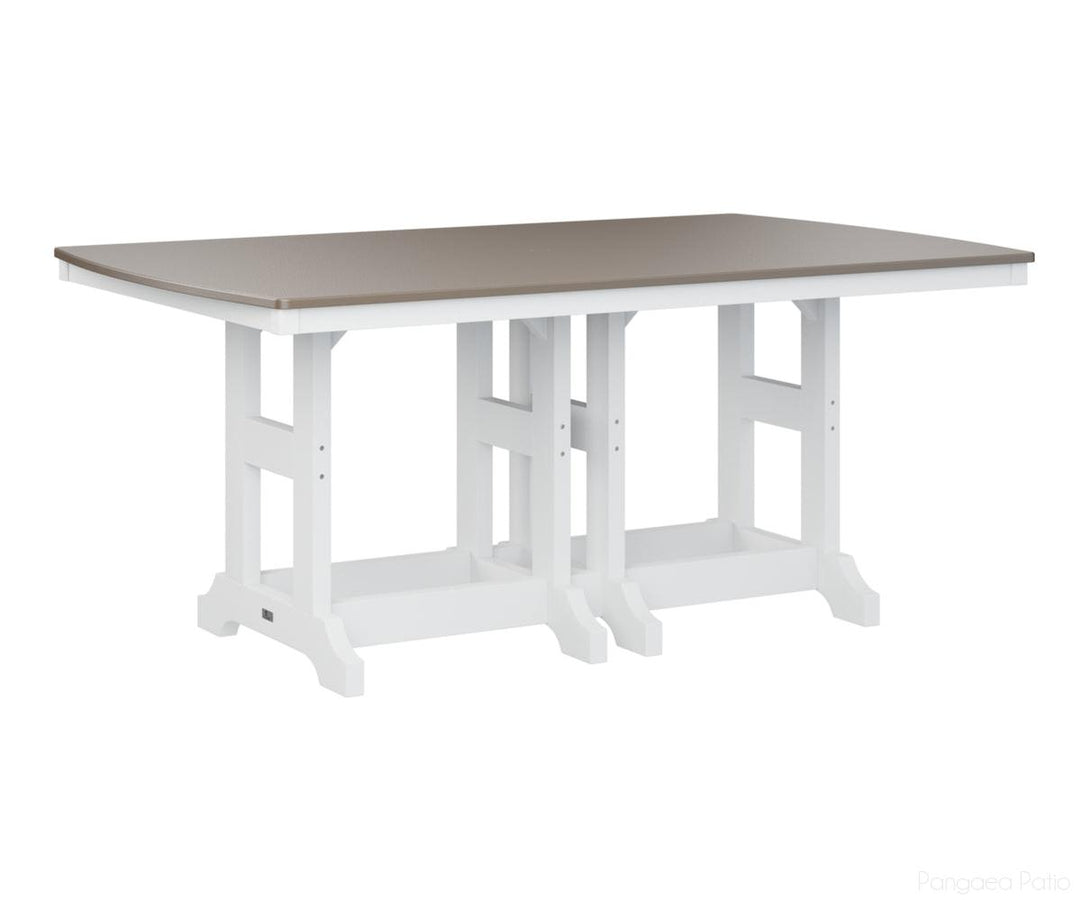 BGGCHF4472CBZWH-Berlin Gardens-Garden Classic 44" x 72" Rectangular Table - Hammered Top - Counter Height-Bronze BG-White BG-Pangaea Patio