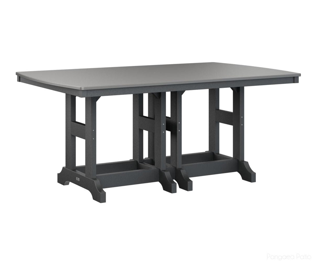 BGGCHF4472CSTBK-Berlin Gardens-Garden Classic 44" x 72" Rectangular Table - Hammered Top - Counter Height-Stainless BG-Black BG-Pangaea Patio