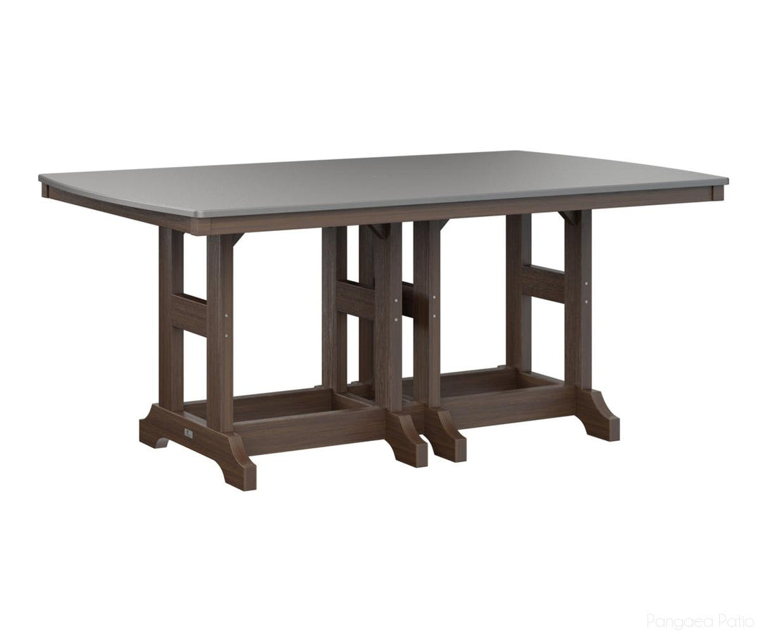 BGGCHF4472CSTBW-Berlin Gardens-Garden Classic 44" x 72" Rectangular Table - Hammered Top - Counter Height-Stainless BG-Brazilian Walnut BG-Pangaea Patio