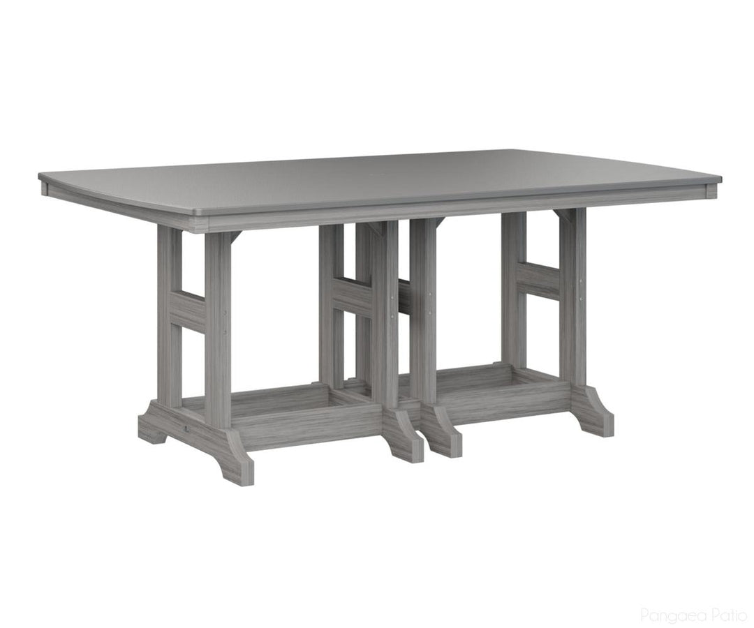 BGGCHF4472CSTDG-Berlin Gardens-Garden Classic 44" x 72" Rectangular Table - Hammered Top - Counter Height-Stainless BG-Driftwood Gray BG-Pangaea Patio