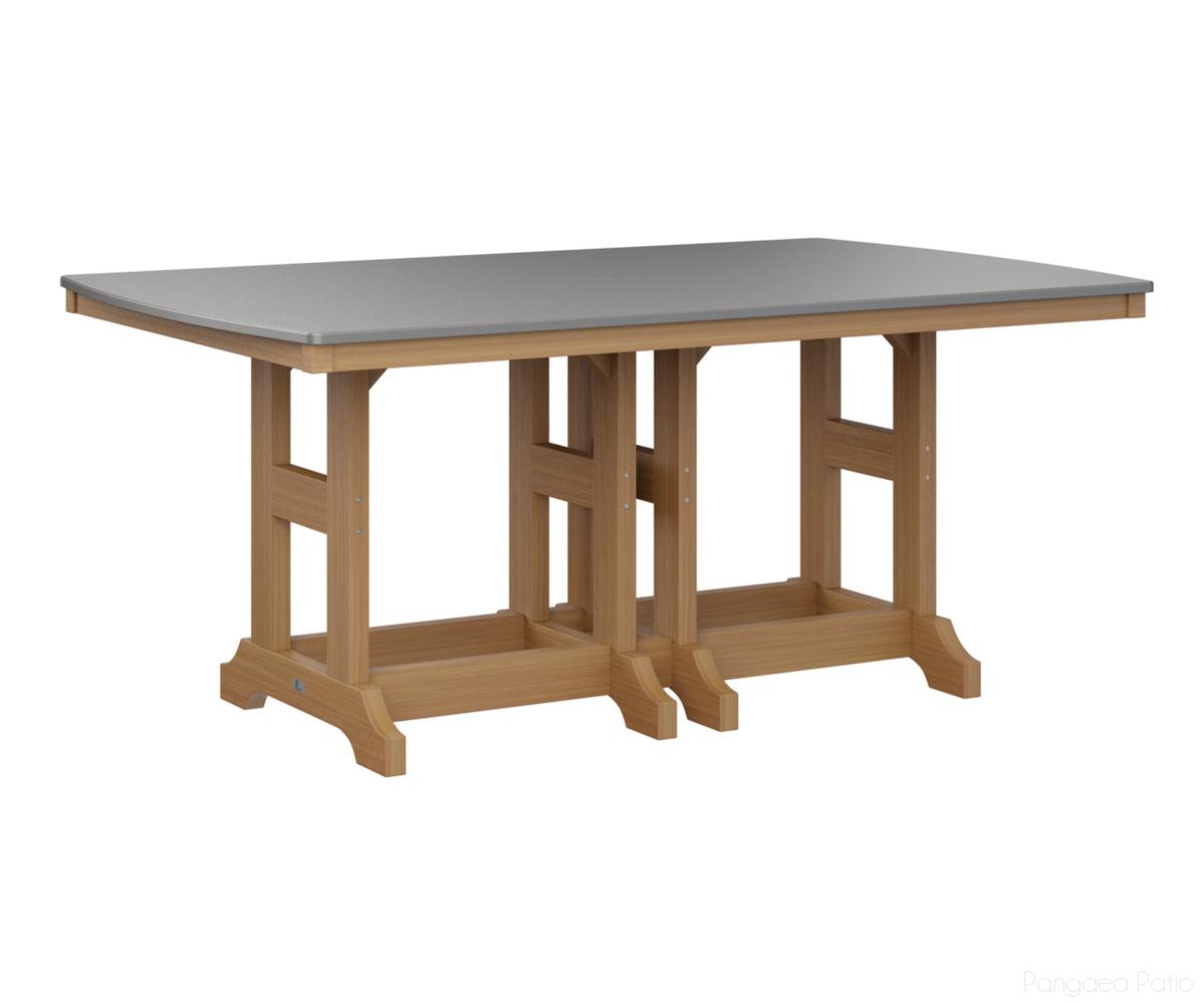 BGGCHF4472CSTNT-Berlin Gardens-Garden Classic 44" x 72" Rectangular Table - Hammered Top - Counter Height-Stainless BG-Natural Teak BG-Pangaea Patio