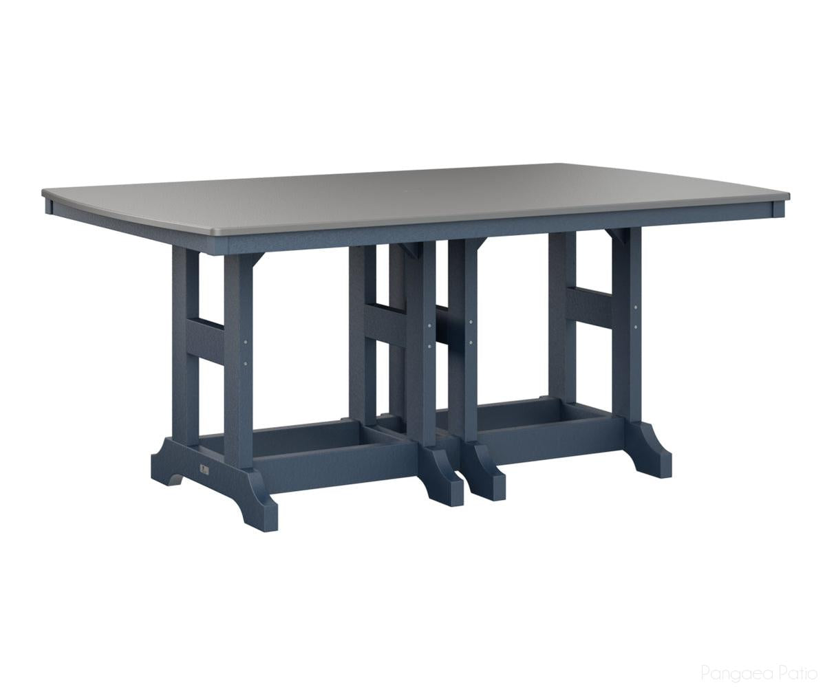 BGGCHF4472CSTNB-Berlin Gardens-Garden Classic 44" x 72" Rectangular Table - Hammered Top - Counter Height-Stainless BG-Navy Blue BG-Pangaea Patio