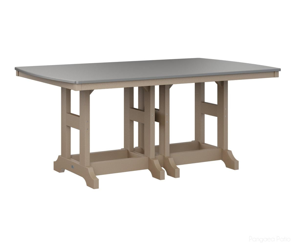 BGGCHF4472CSTWW-Berlin Gardens-Garden Classic 44" x 72" Rectangular Table - Hammered Top - Counter Height-Stainless BG-Weatherwood BG-Pangaea Patio