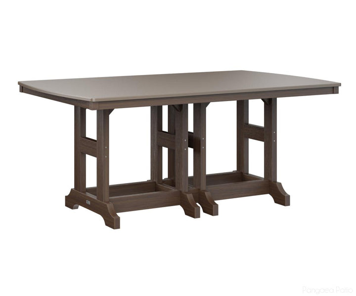 BGGCHF4472DBZBW-Berlin Gardens-Garden Classic 44" x 72" Rectangular Table - Hammered Top - Dining Height-Bronze BG-Brazilian Walnut BG-Pangaea Patio