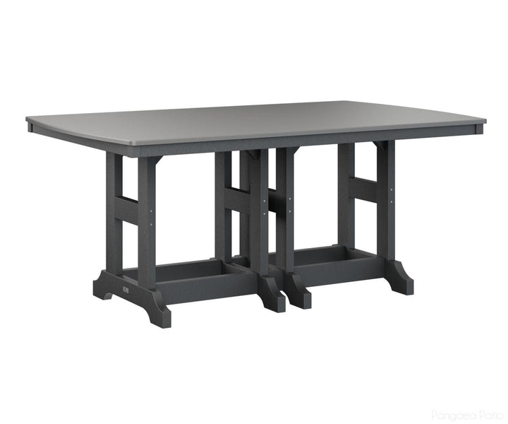 BGGCHF4472DSTBK-Berlin Gardens-Garden Classic 44" x 72" Rectangular Table - Hammered Top - Dining Height-Stainless BG-Black BG-Pangaea Patio