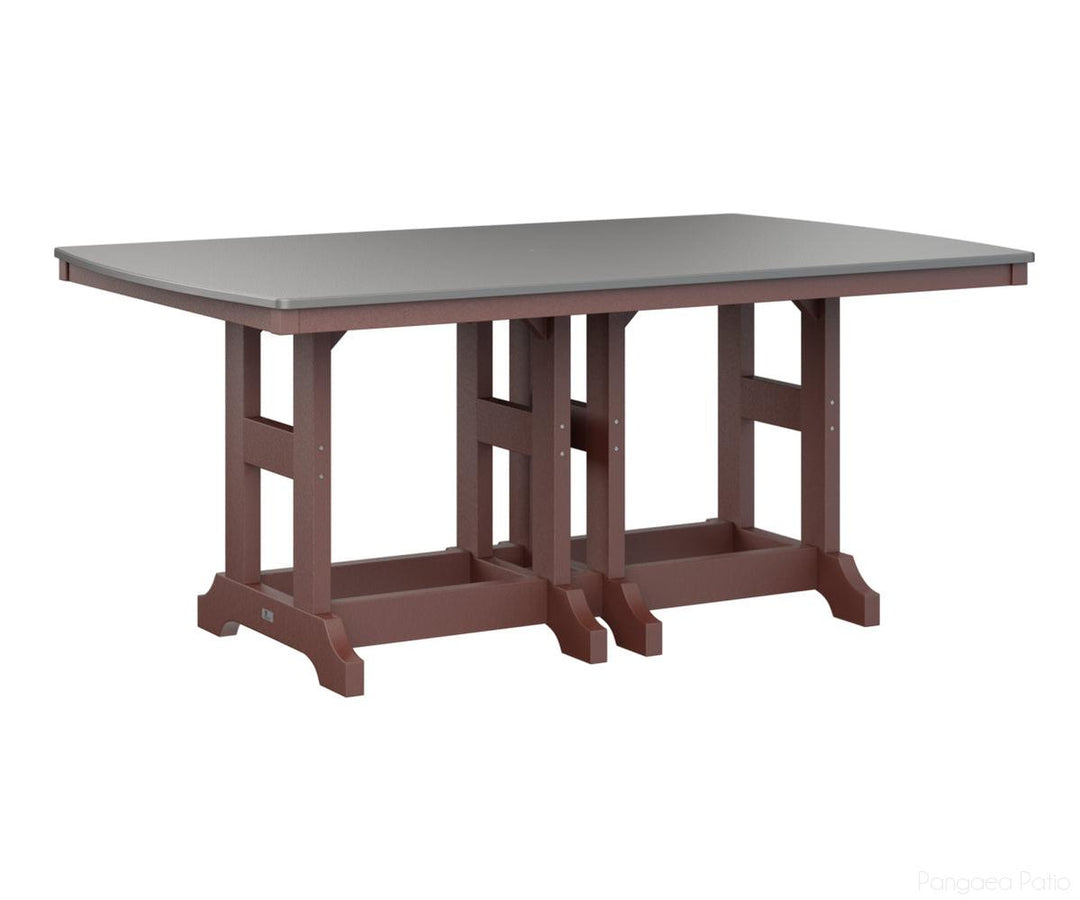BGGCHF4472DSTBY-Berlin Gardens-Garden Classic 44" x 72" Rectangular Table - Hammered Top - Dining Height-Stainless BG-Burgundy BG-Pangaea Patio
