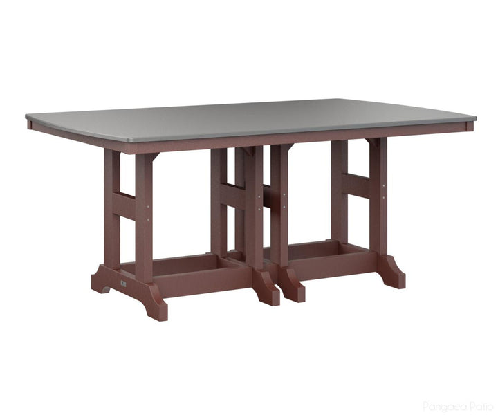 BGGCHF4472DSTBY-Berlin Gardens-Garden Classic 44" x 72" Rectangular Table - Hammered Top - Dining Height-Stainless BG-Burgundy BG-Pangaea Patio