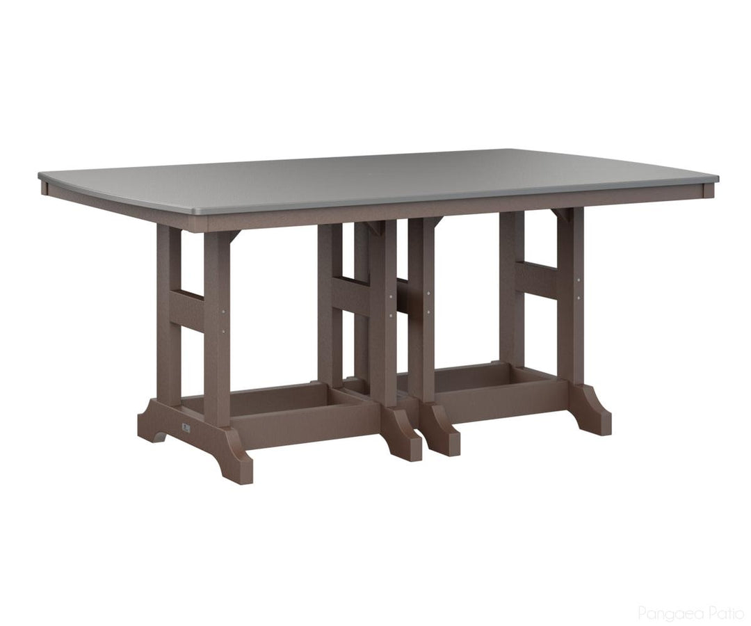 BGGCHF4472DSTCB-Berlin Gardens-Garden Classic 44" x 72" Rectangular Table - Hammered Top - Dining Height-Stainless BG-Chocolate Brown BG-Pangaea Patio