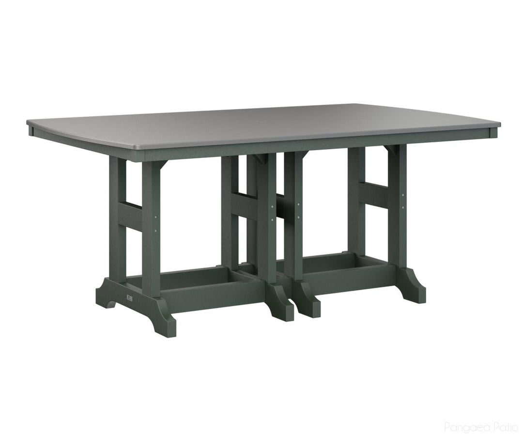 BGGCHF4472DSTGN-Berlin Gardens-Garden Classic 44" x 72" Rectangular Table - Hammered Top - Dining Height-Stainless BG-Green BG-Pangaea Patio