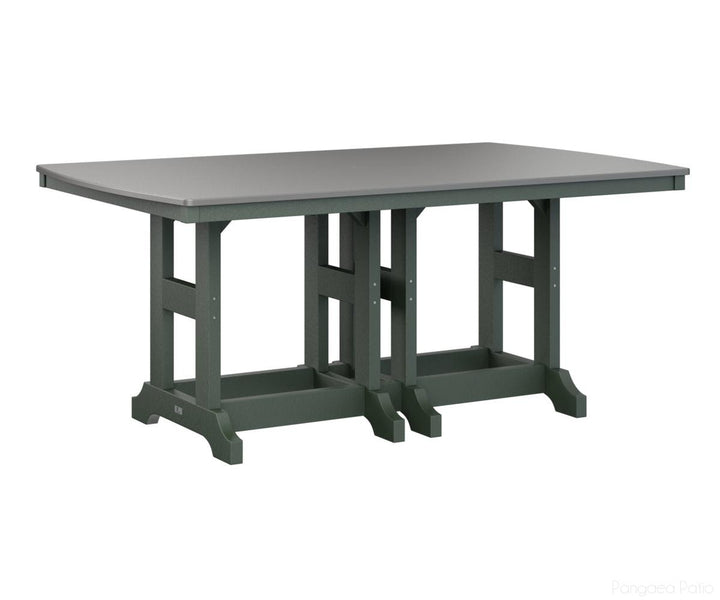 BGGCHF4472DSTGN-Berlin Gardens-Garden Classic 44" x 72" Rectangular Table - Hammered Top - Dining Height-Stainless BG-Green BG-Pangaea Patio