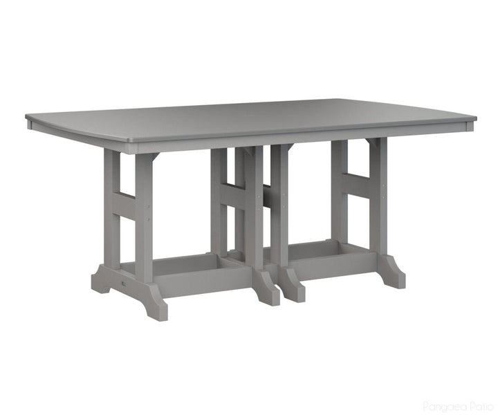 BGGCHF4472DSTLG-Berlin Gardens-Garden Classic 44" x 72" Rectangular Table - Hammered Top - Dining Height-Stainless BG-Light Gray BG-Pangaea Patio