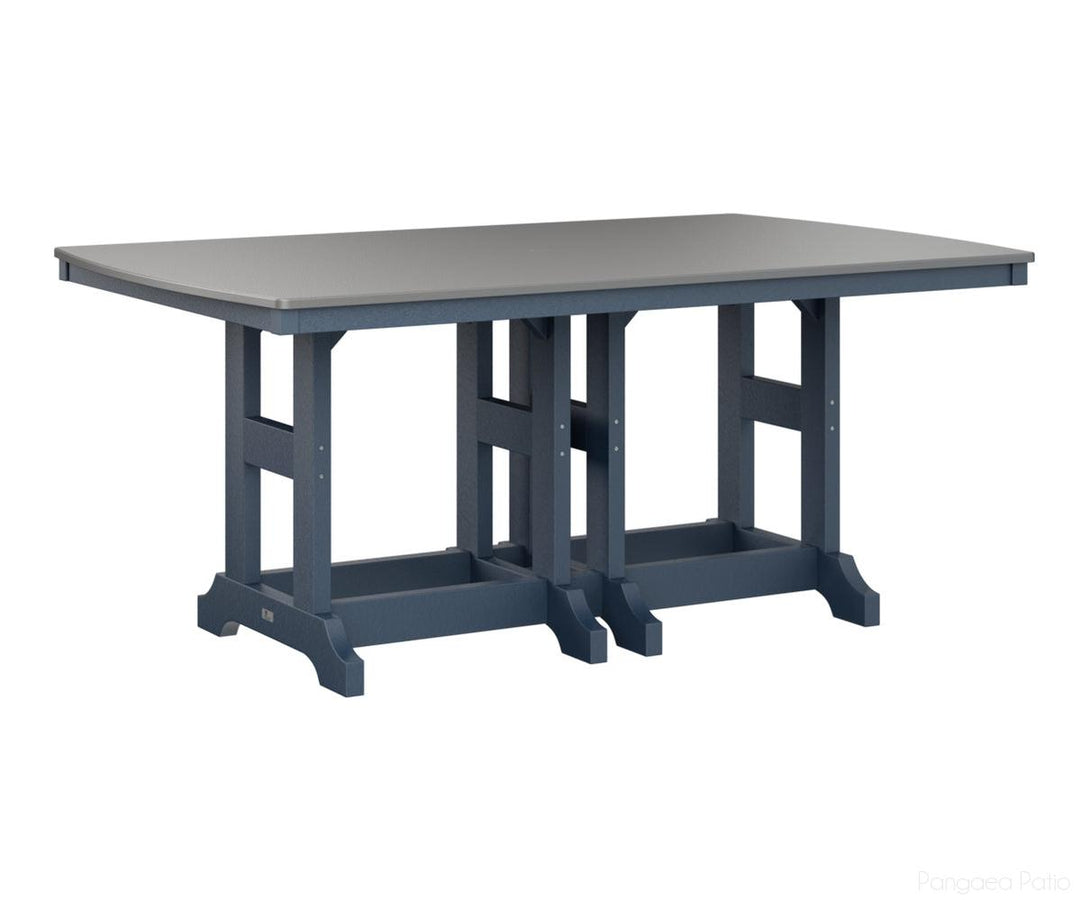 BGGCHF4472DSTNB-Berlin Gardens-Garden Classic 44" x 72" Rectangular Table - Hammered Top - Dining Height-Stainless BG-Navy Blue BG-Pangaea Patio
