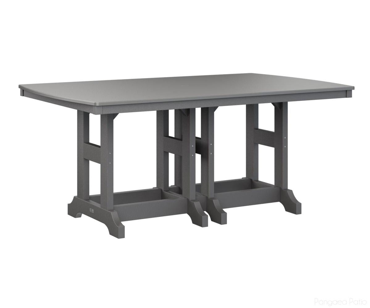 BGGCHF4472DSTSG-Berlin Gardens-Garden Classic 44" x 72" Rectangular Table - Hammered Top - Dining Height-Stainless BG-Smoke Gray BG-Pangaea Patio
