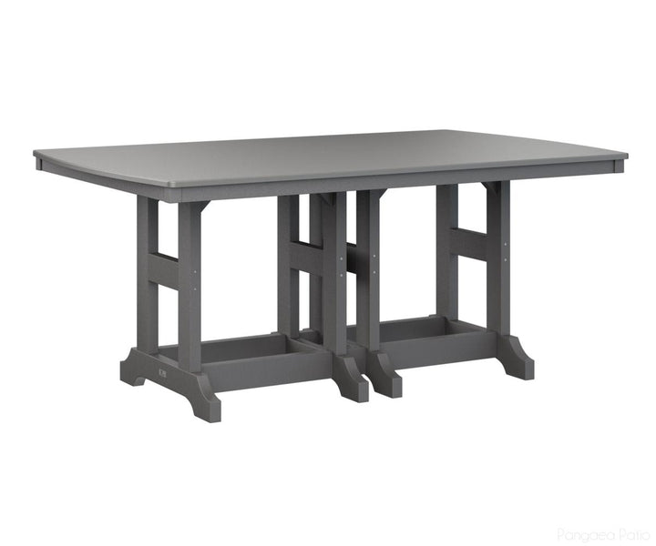 BGGCHF4472DSTSG-Berlin Gardens-Garden Classic 44" x 72" Rectangular Table - Hammered Top - Dining Height-Stainless BG-Smoke Gray BG-Pangaea Patio