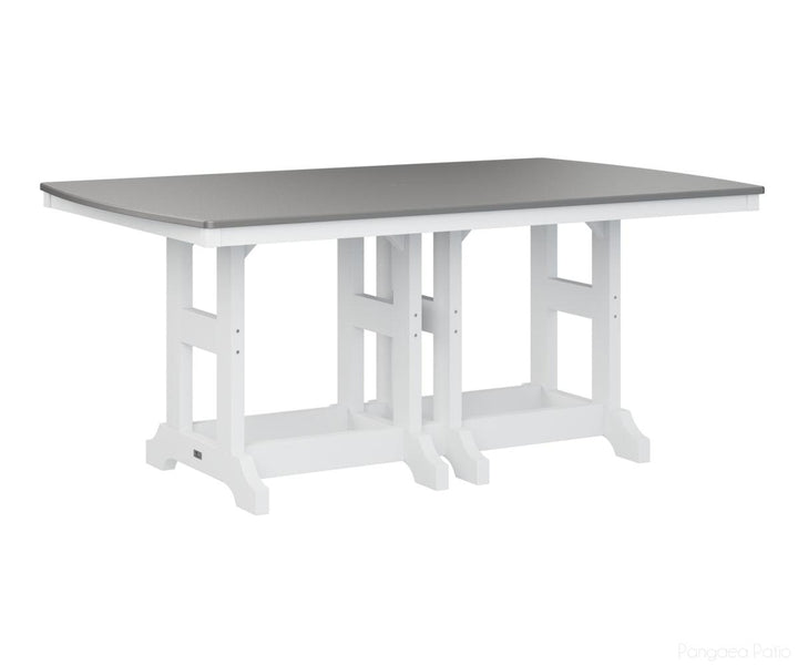 BGGCHF4472DSTWH-Berlin Gardens-Garden Classic 44" x 72" Rectangular Table - Hammered Top - Dining Height-Stainless BG-White BG-Pangaea Patio
