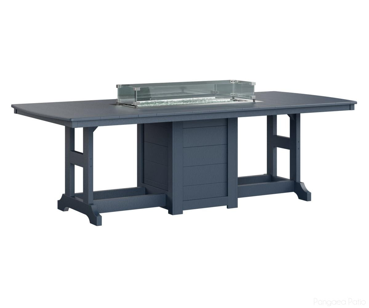 BGGCFT4496BNB-Berlin Gardens-Garden Classic 44" x 96" Rectangular Fire Table - Bar Height-Navy Blue BG-Pangaea Patio