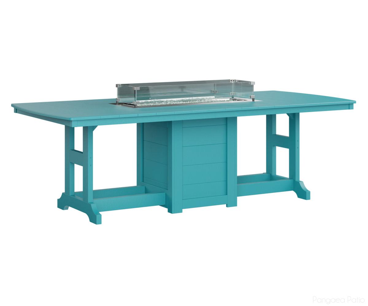 BGGCFT4496CAB-Berlin Gardens-Garden Classic 44" x 96" Rectangular Fire Table - Counter Height-Aruba Blue BG-Pangaea Patio