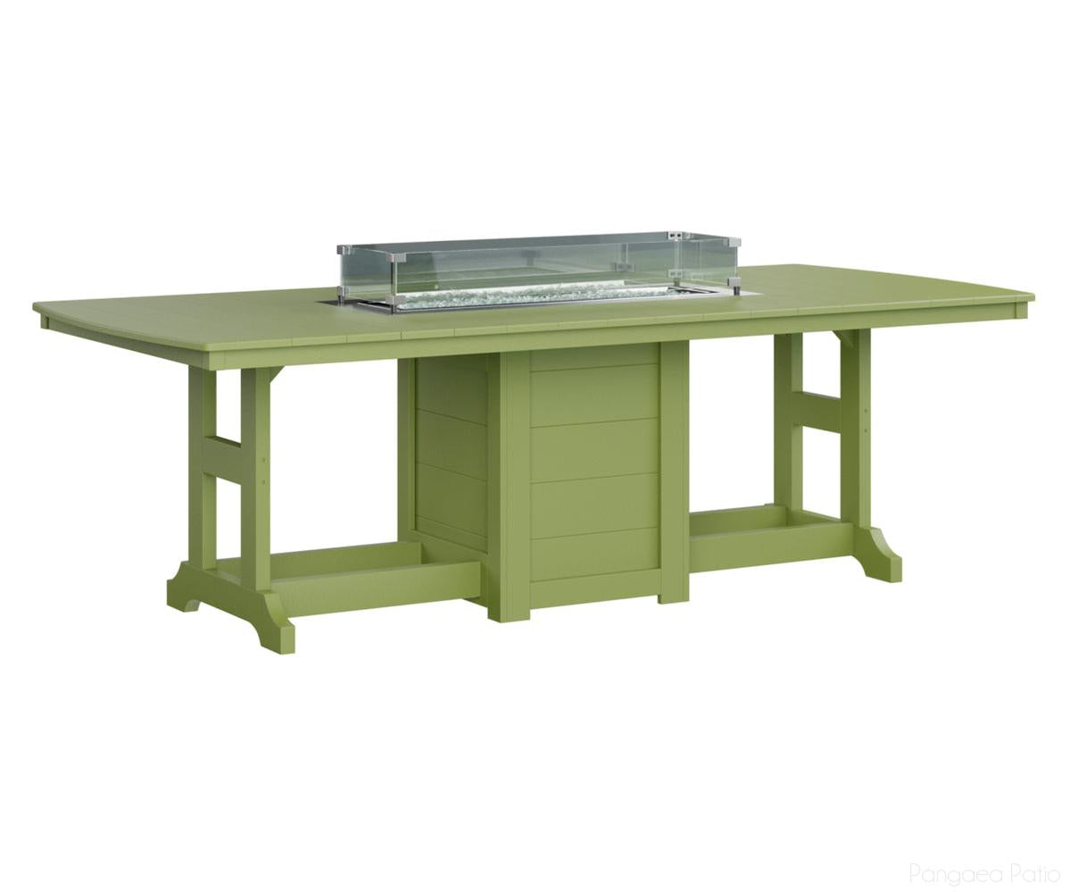 BGGCFT4496CKG-Berlin Gardens-Garden Classic 44" x 96" Rectangular Fire Table - Counter Height-Kiwi Green BG-Pangaea Patio