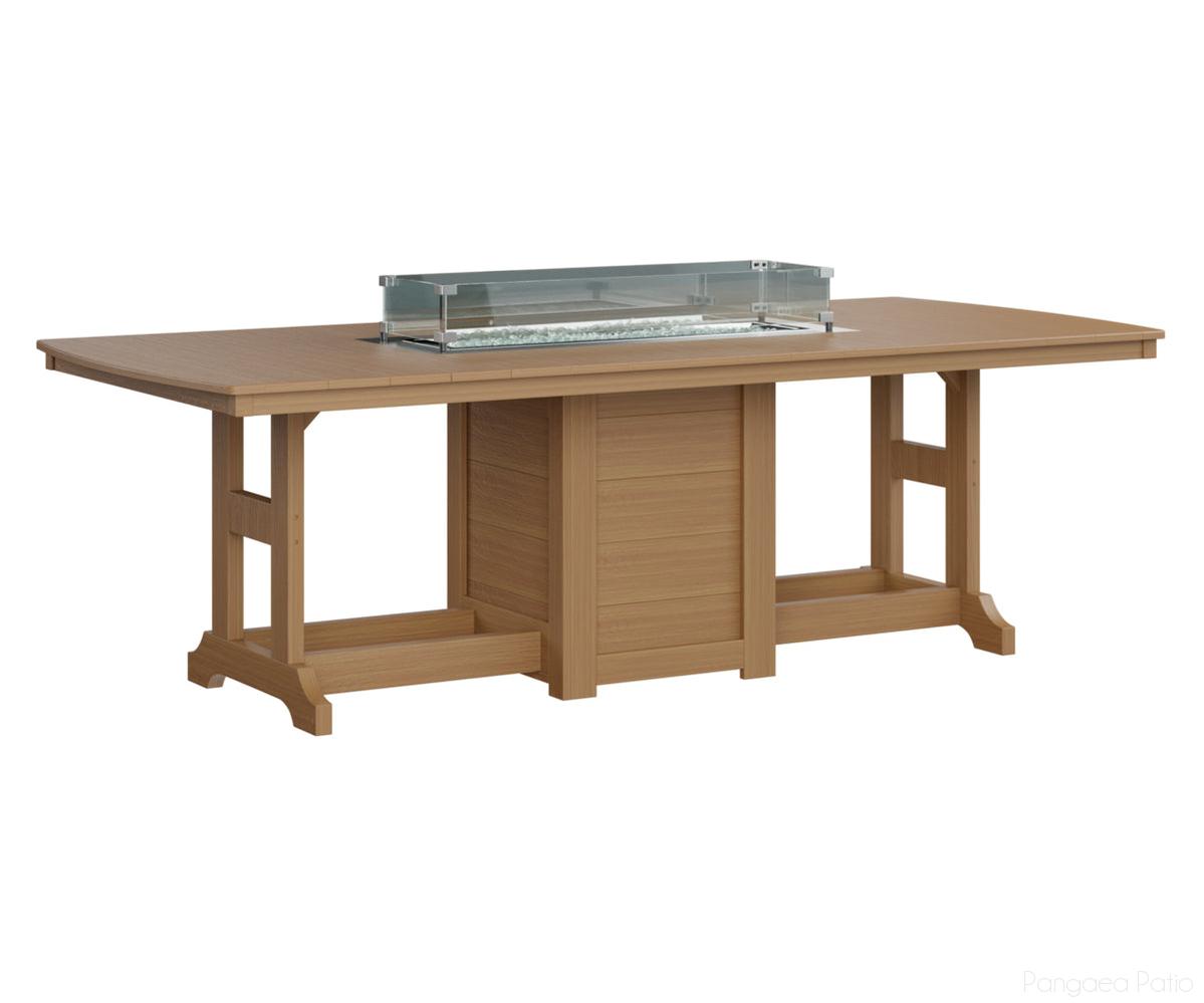 BGGCFT4496CNT-Berlin Gardens-Garden Classic 44" x 96" Rectangular Fire Table - Counter Height-Natural Teak BG-Pangaea Patio