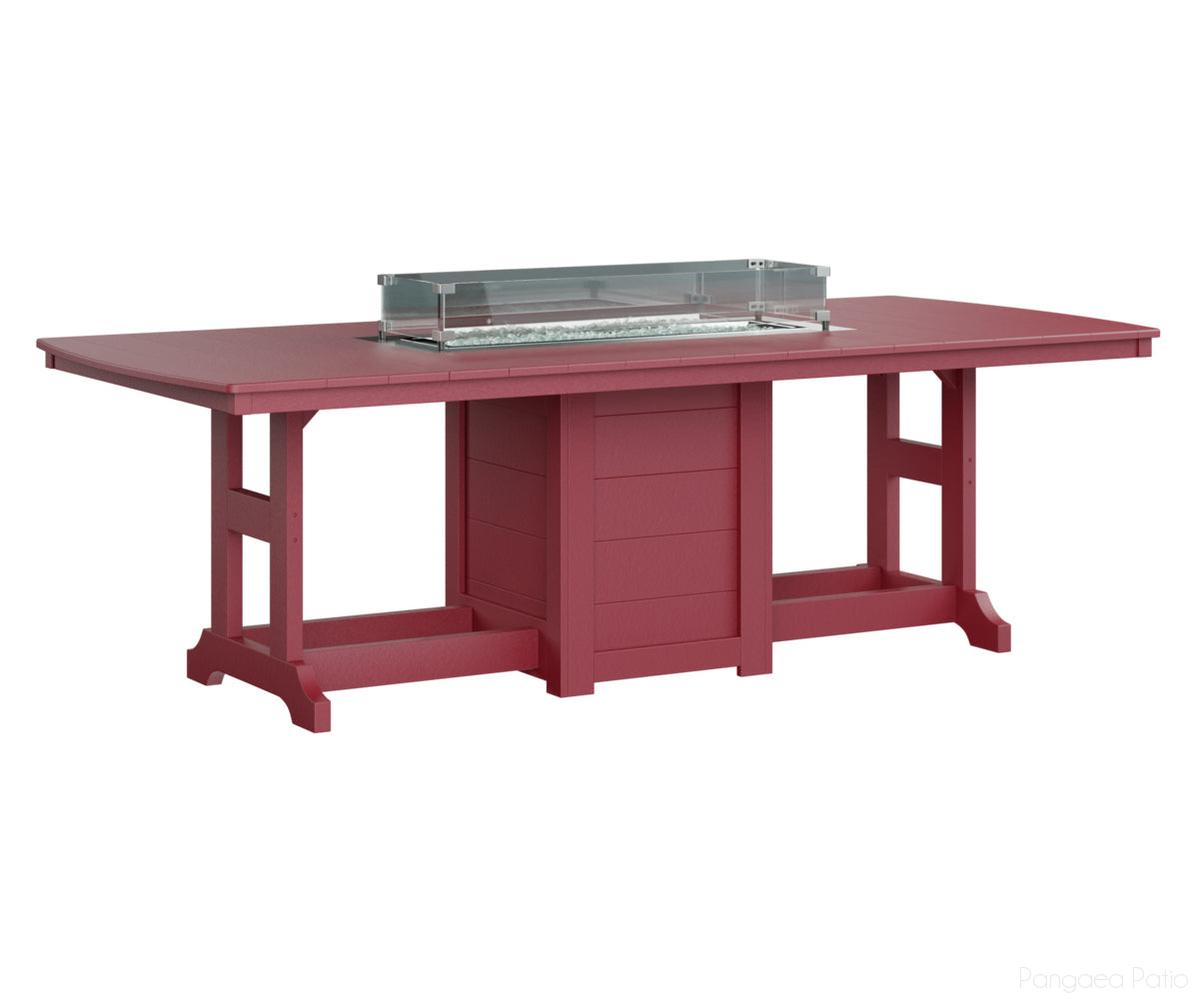 BGGCFT4496CSR-Berlin Gardens-Garden Classic 44" x 96" Rectangular Fire Table - Counter Height-Scarlet Red BG-Pangaea Patio