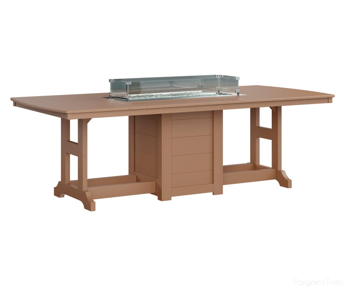 BGGCFT4496DCD-Berlin Gardens-Garden Classic 44" x 96" Rectangular Fire Table - Dining Height-Cedar BG-Pangaea Patio