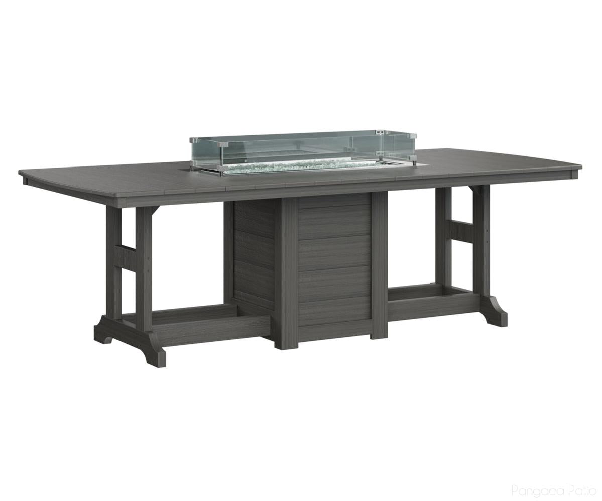 BGGCFT4496DCG-Berlin Gardens-Garden Classic 44" x 96" Rectangular Fire Table - Dining Height-Coastal Gray BG-Pangaea Patio