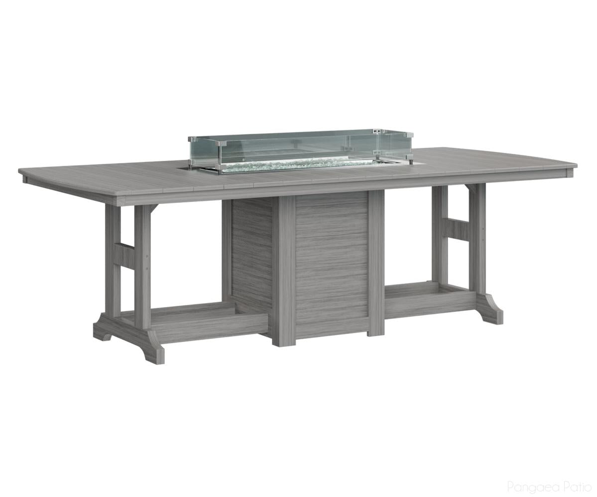 BGGCFT4496DDG-Berlin Gardens-Garden Classic 44" x 96" Rectangular Fire Table - Dining Height-Driftwood Gray BG-Pangaea Patio