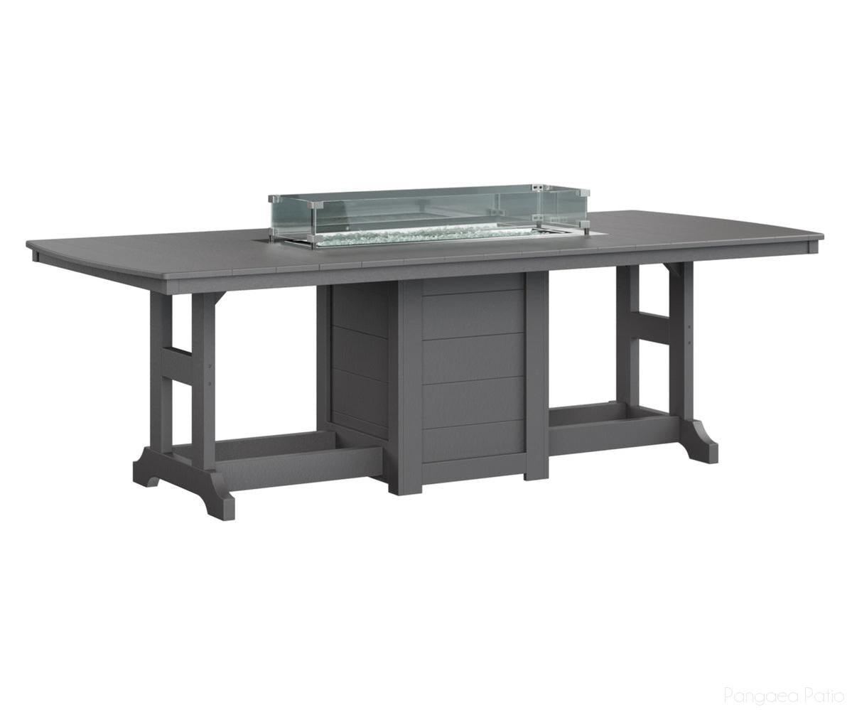 BGGCFT4496DSG-Berlin Gardens-Garden Classic 44" x 96" Rectangular Fire Table - Dining Height-Smoke Gray BG-Pangaea Patio