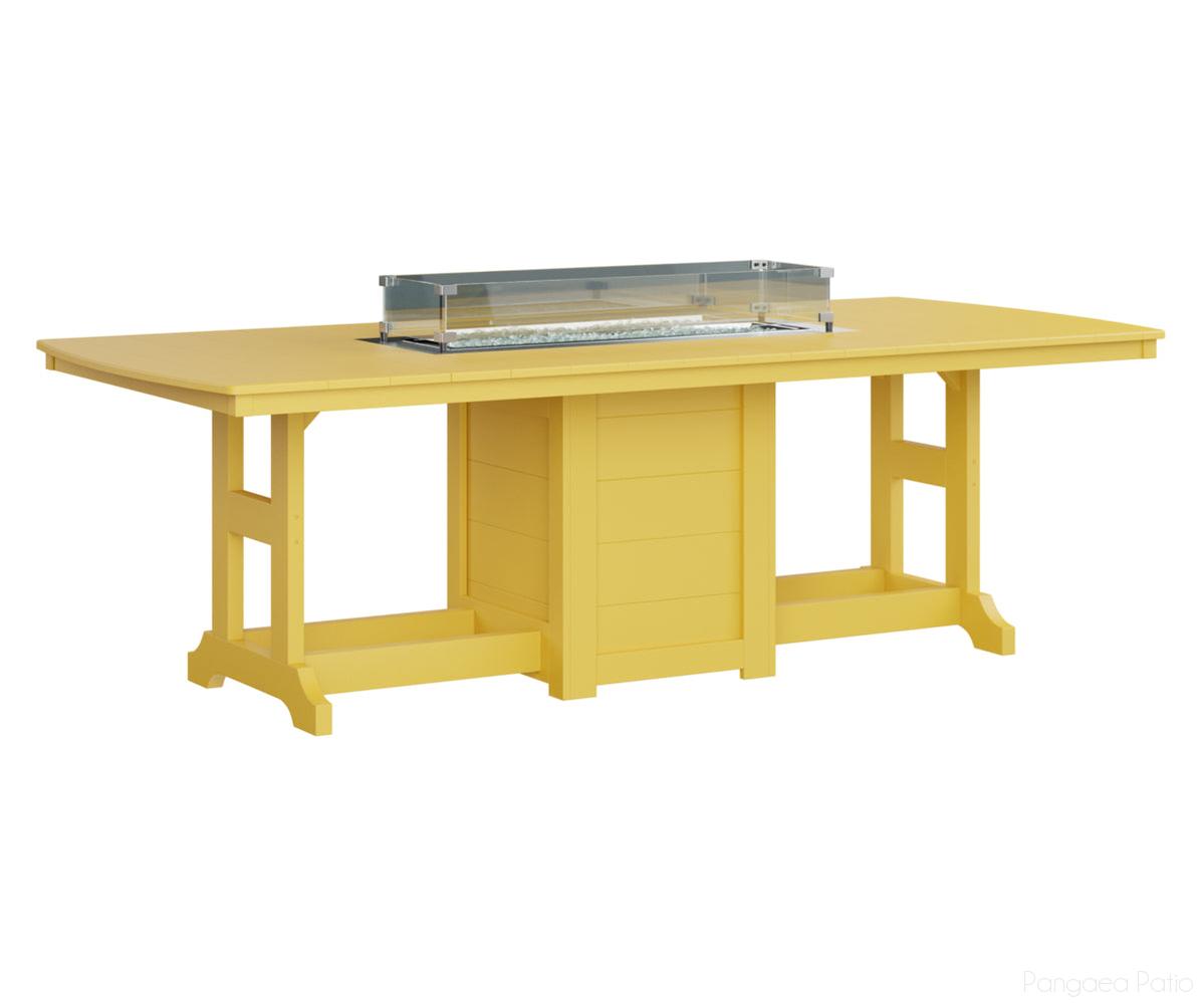 BGGCFT4496DSY-Berlin Gardens-Garden Classic 44" x 96" Rectangular Fire Table - Dining Height-Sunburst Yellow BG-Pangaea Patio