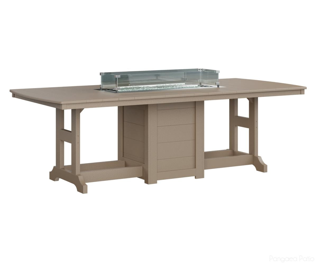 BGGCFT4496DWW-Berlin Gardens-Garden Classic 44" x 96" Rectangular Fire Table - Dining Height-Weatherwood BG-Pangaea Patio