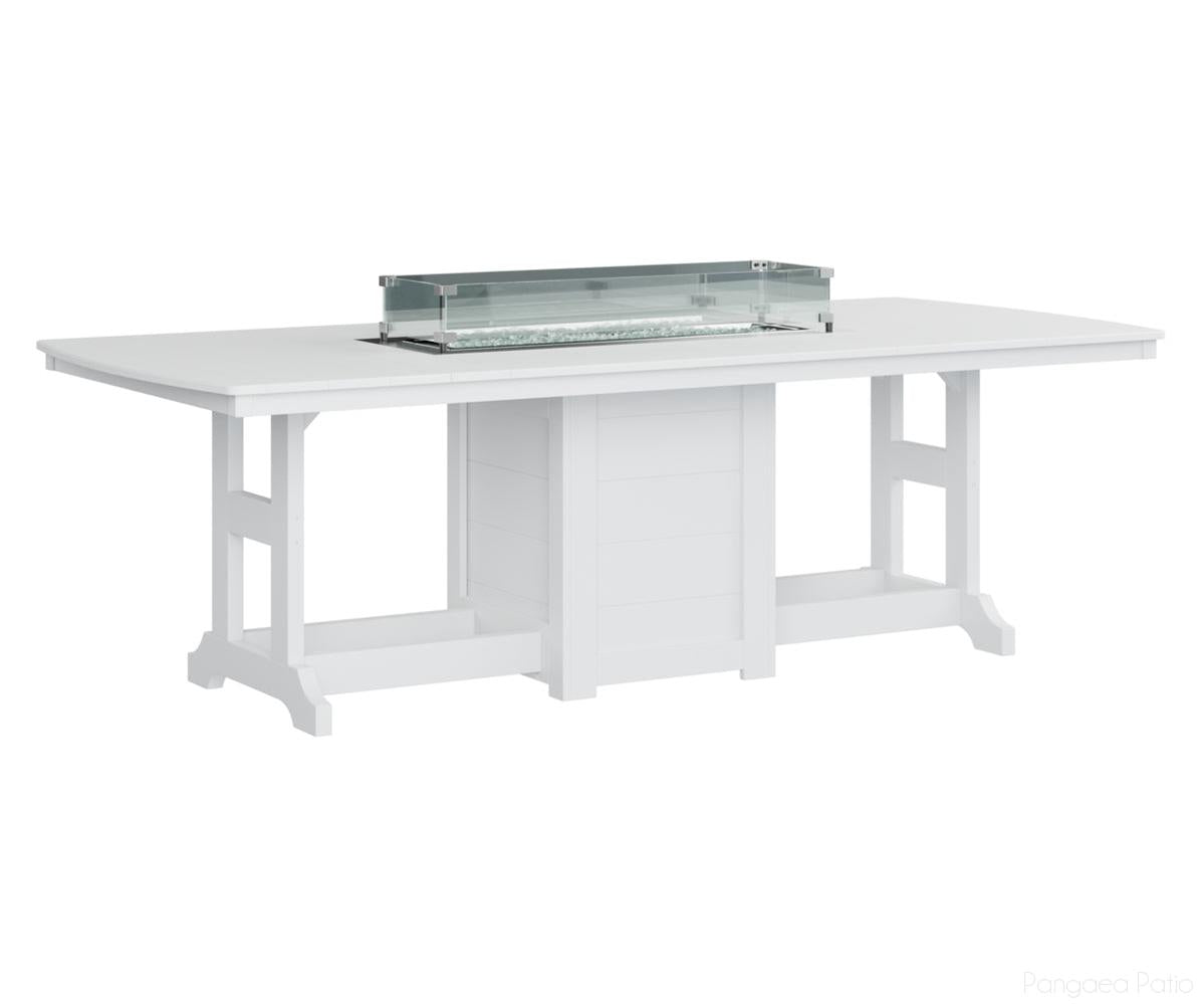 BGGCFT4496DWH-Berlin Gardens-Garden Classic 44" x 96" Rectangular Fire Table - Dining Height-White BG-Pangaea Patio