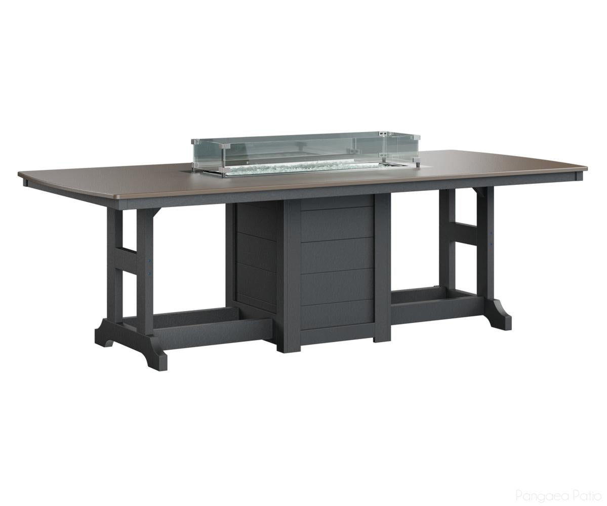 BGGHFT4496BBZBK-Berlin Gardens-Garden Classic 44" x 96" Rectangular Fire Table - Hammered Top - Bar Height-Bronze BG-Black BG-Pangaea Patio