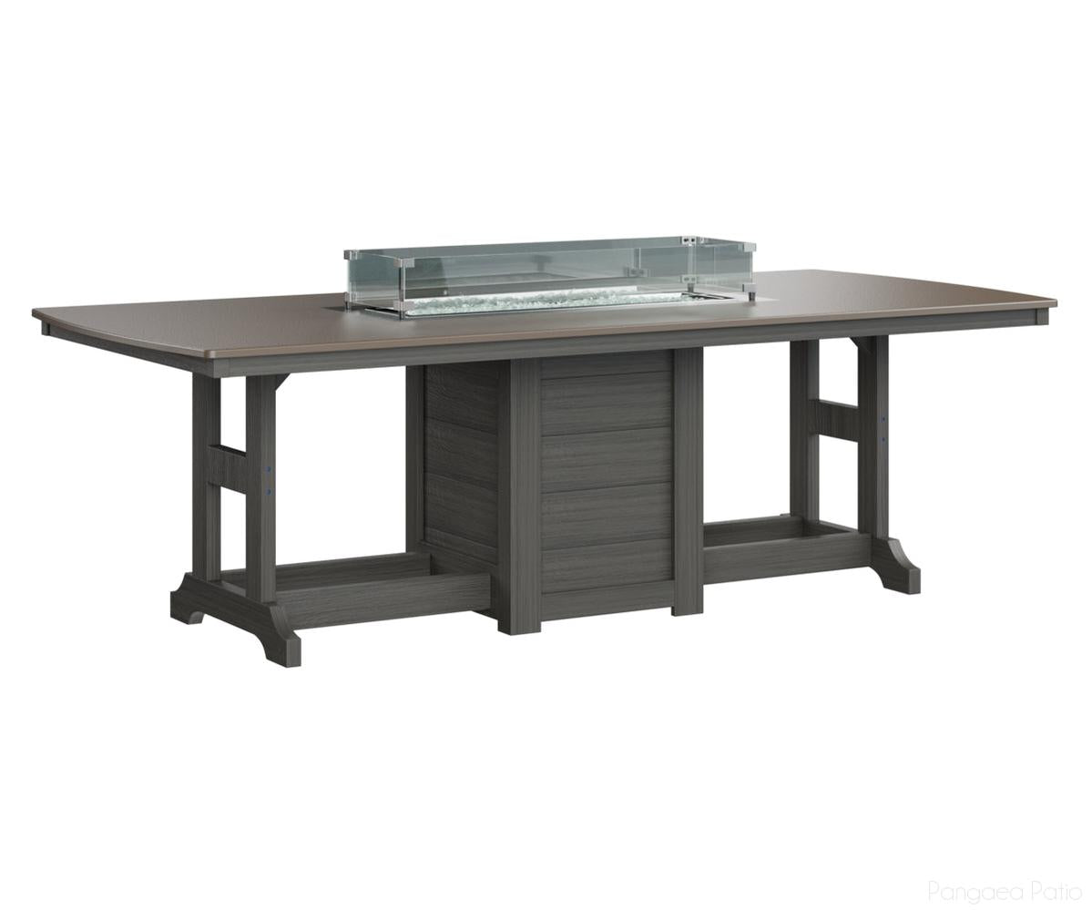 BGGHFT4496BBZCG-Berlin Gardens-Garden Classic 44" x 96" Rectangular Fire Table - Hammered Top - Bar Height-Bronze BG-Coastal Gray BG-Pangaea Patio