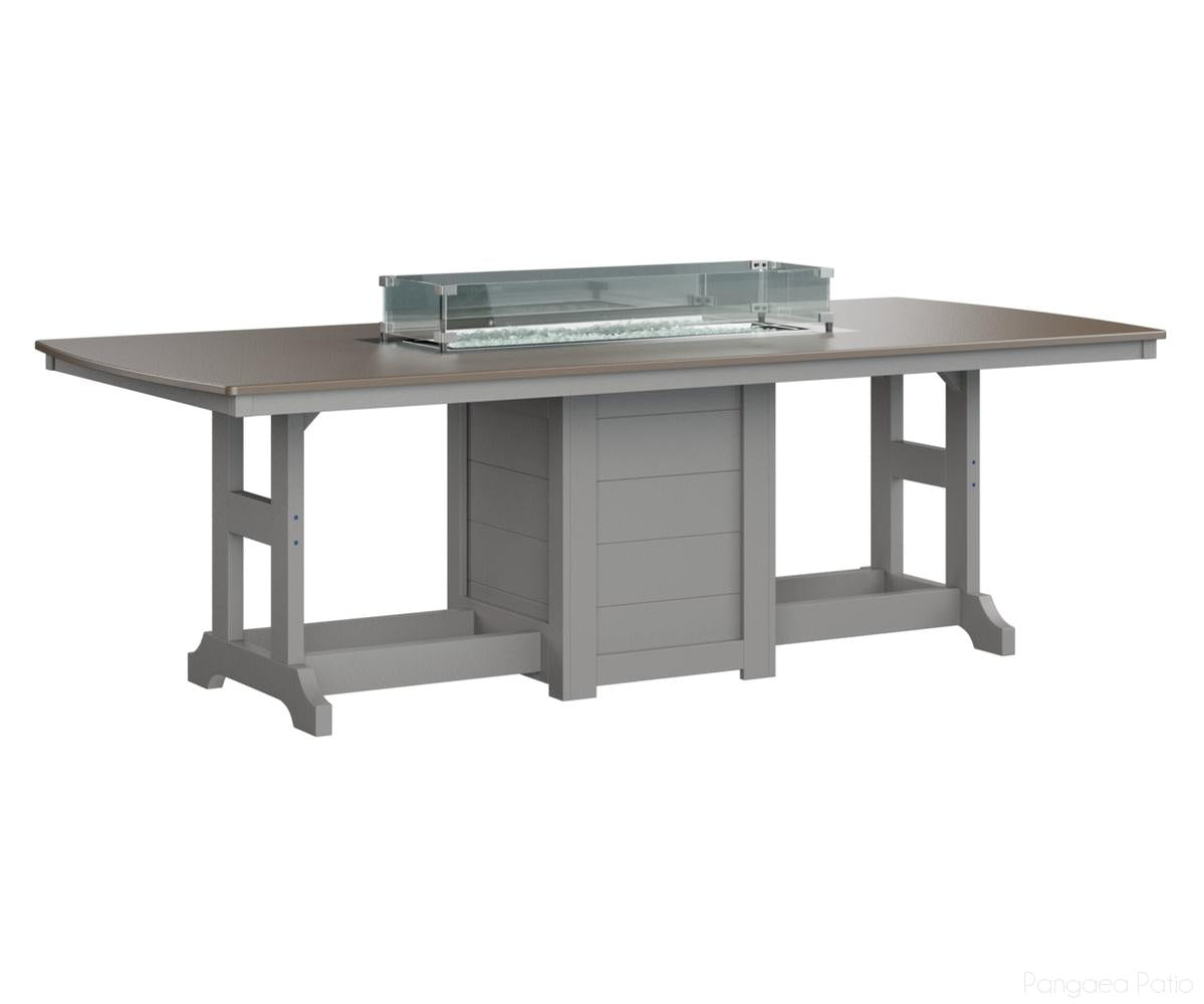 BGGHFT4496BBZLG-Berlin Gardens-Garden Classic 44" x 96" Rectangular Fire Table - Hammered Top - Bar Height-Bronze BG-Light Gray BG-Pangaea Patio