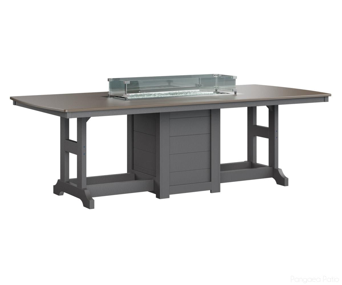 BGGHFT4496BBZSG-Berlin Gardens-Garden Classic 44" x 96" Rectangular Fire Table - Hammered Top - Bar Height-Bronze BG-Smoke Gray BG-Pangaea Patio
